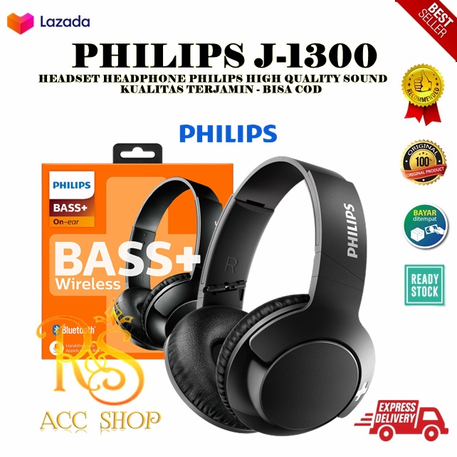 HEADPHONE HEADSET GAMING PHILIPS J-1300 PLUS MICROPHONE SUARA BAS+ COCOK  UNTUK GAMERS DAN YOUTUBER - BISA COD | Lazada Indonesia