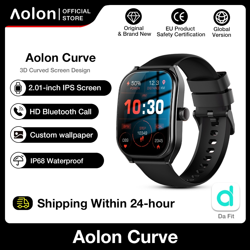 Aolon Curve Jam Tangan Pintar 2024 Produk Baru IP68 Tahan Air Layar IPS