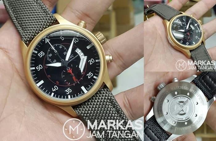 Jam Tangan Pria IWC Pilot's Top Gun Edition Chronograph Canvas Strap