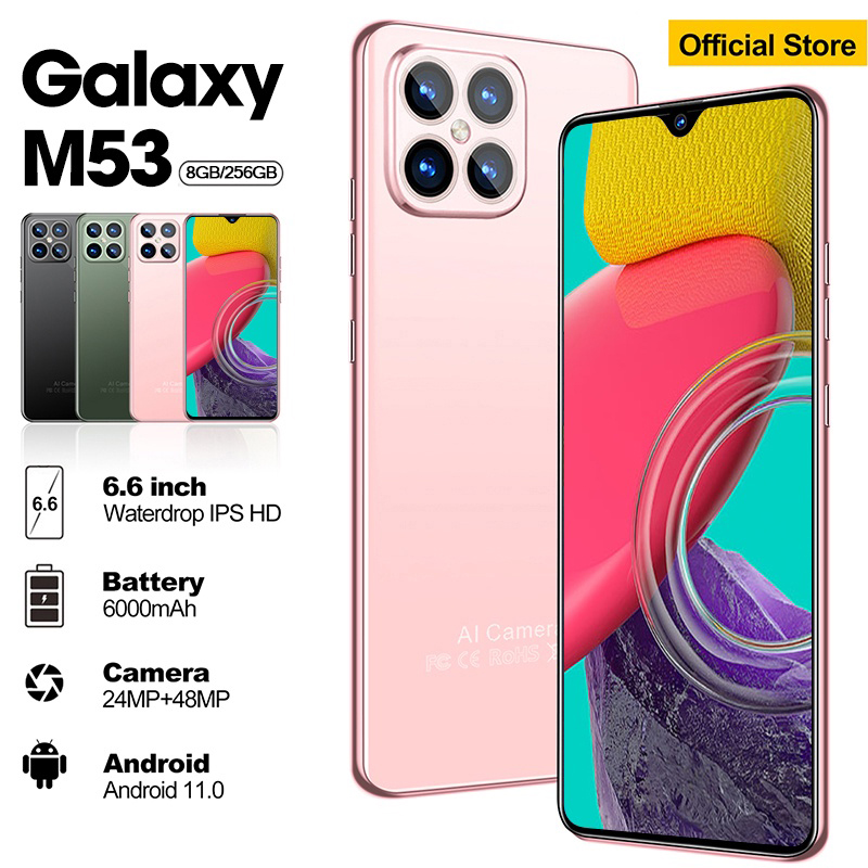 【WC】hp murah terbaru 2024 Galaxy M53 6.6inch layar full ram 8gb 256GB 128GB 512GB handphone android termurah 5g smartphone 24+48MP HD Kamera ponsel pintar baru dual card dual standby gaming phone hp 500ribuan 600ribuan original Harga 490,000 rupiah*Gratis Ongkir
