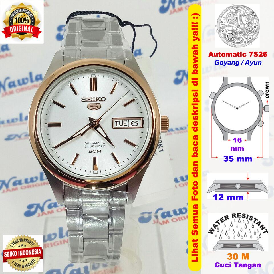 Seiko Ladies SNK882K1 Rose Gold Bezel Jam Tangan Wanita SNK882
