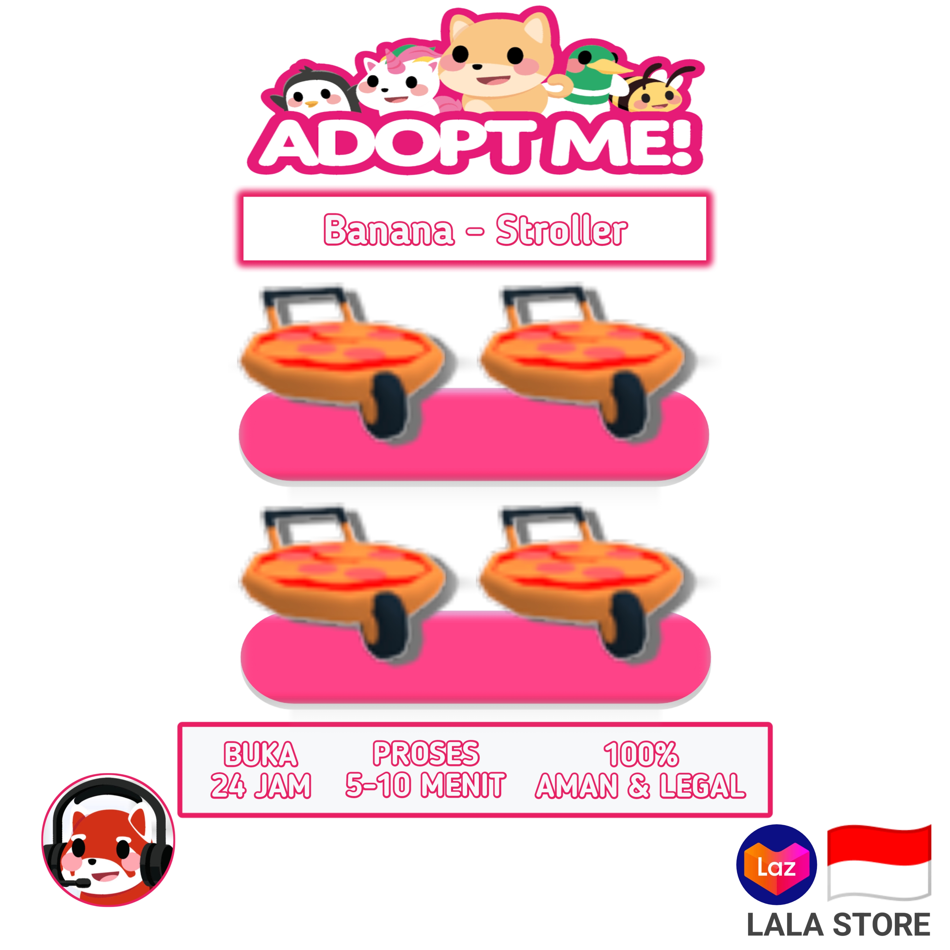 Adopt Me Stroller Pizza Stroller Roblox Lazada Indonesia