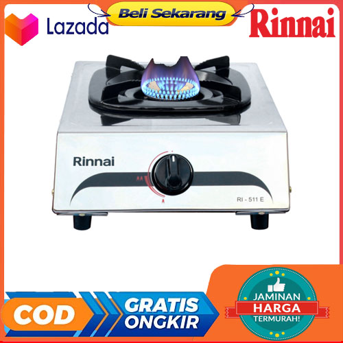 Rinnai RI-511E Kompor 1 Tungku Stainless Tahan Karat Hemat Gas LPG Ori  MURAH MEWAH | Lazada Indonesia