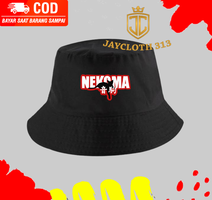 topi pria/wanita bucket hat nekoma 
