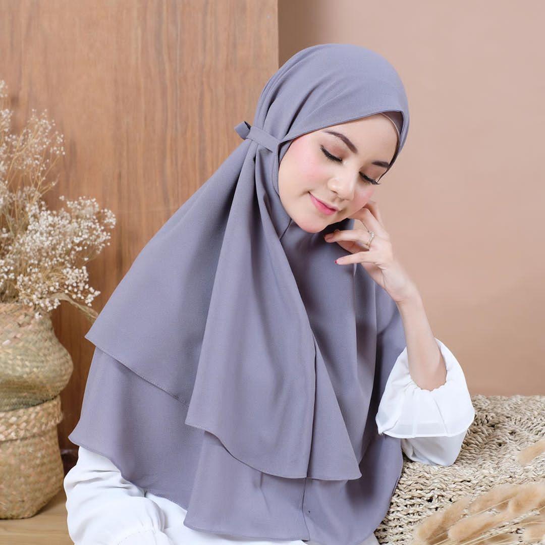 khimar tali 2 layer terbaru 2019 / jilbab khimar syari tali 2 layer / Khimar Syari tali 2 layer