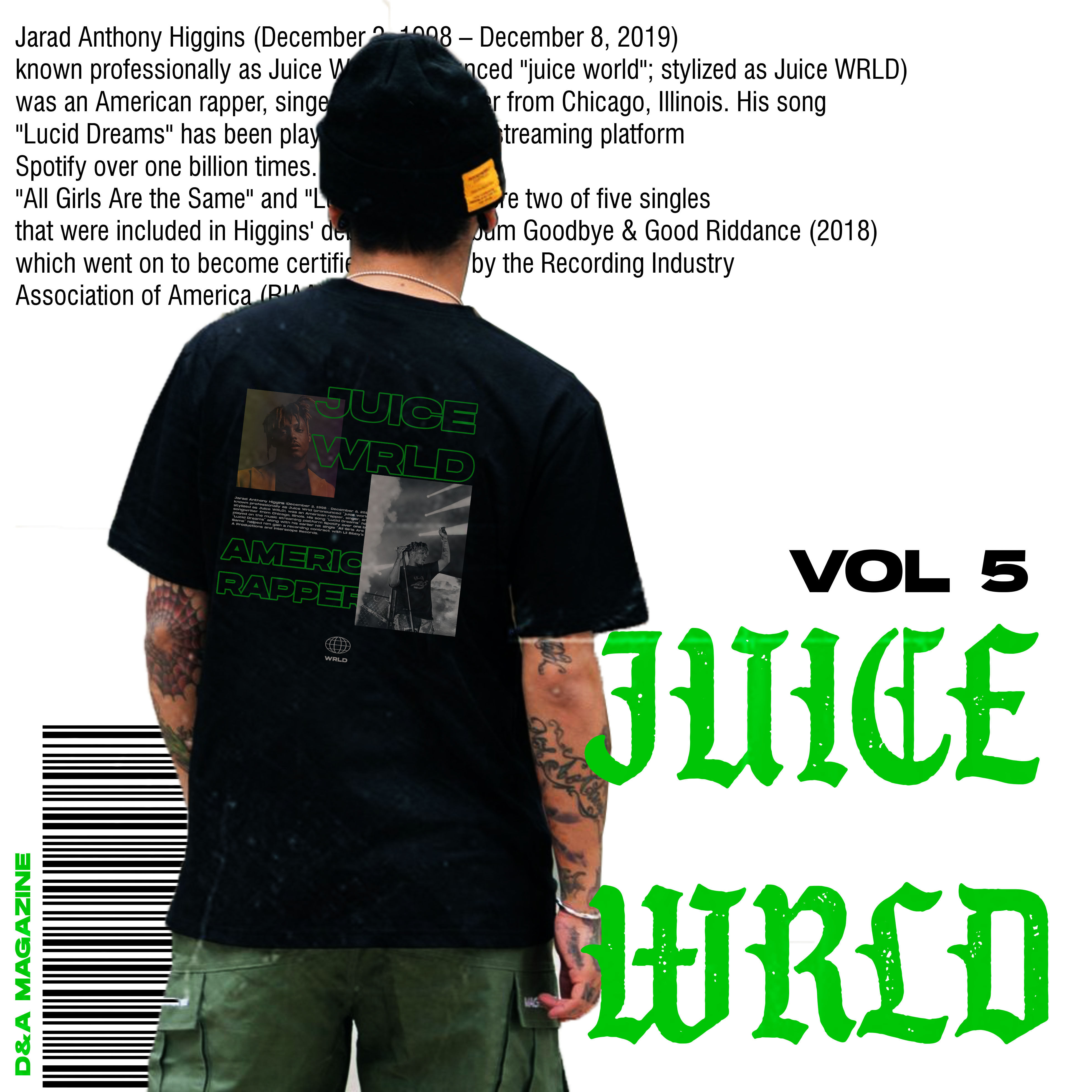 KAOS JUICE WRLD RAPPER UNISEX TEE 