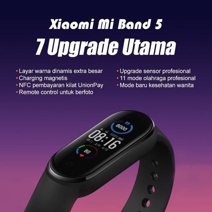 Xiaomi Mi band 5 Amoled Miband 5 Smartwatch Original Global TAM Ready Stock  | Lazada Indonesia