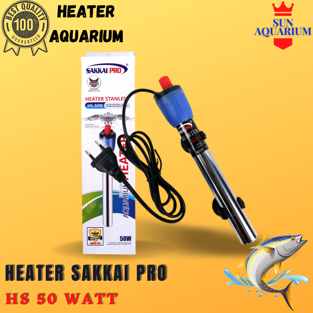Pemanas Air Aquarium Hiter Aquarium Heater Aquarium Stainless Sakkai Pro HS  50 Watt | Lazada Indonesia