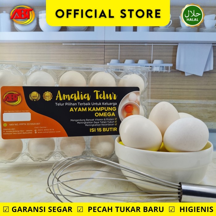 Telur Ayam Kampung OMEGA Amalia PREMIUM Garansi Segar Isi 15 Butir