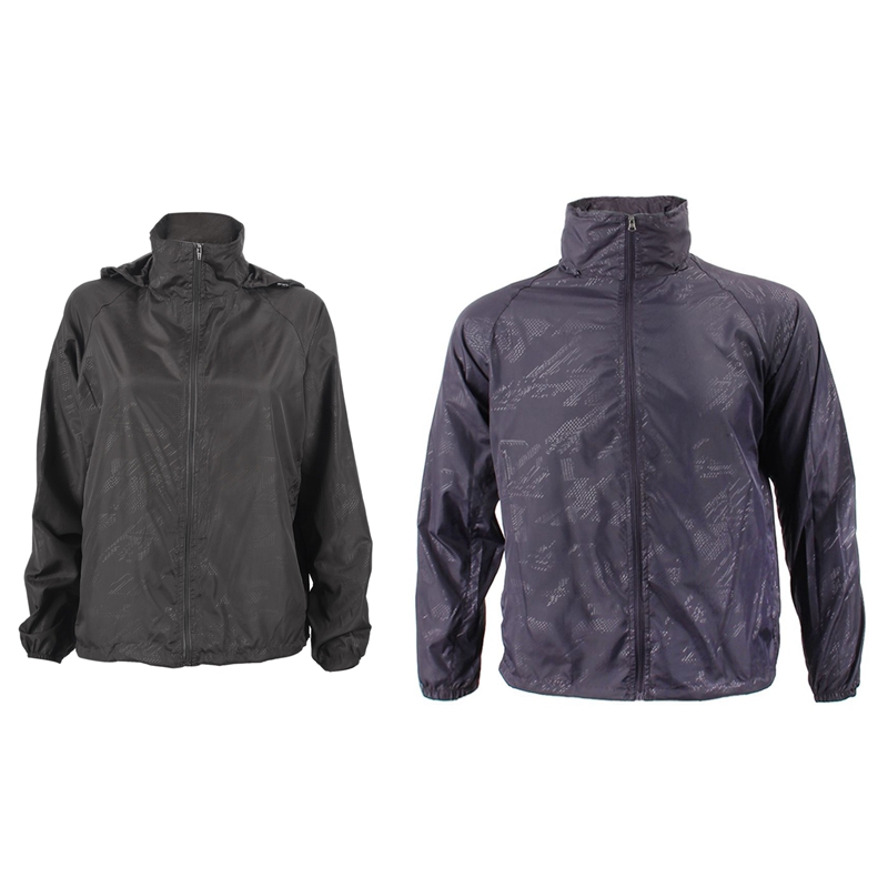 2 Pcs Outdoor Unisex Cycling Running Waterproof Windproof Jacket Rain Coat -Grey,XL & Purple,XXXL