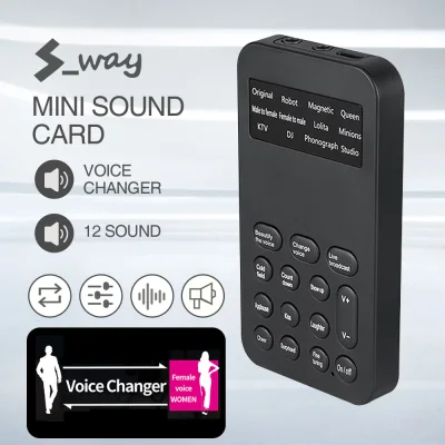 S-way Voice Changer Microphone Mini Sound Card 12 Sound Change Modes for Phone Computer PC Game Machine Halloween Christmas Gift