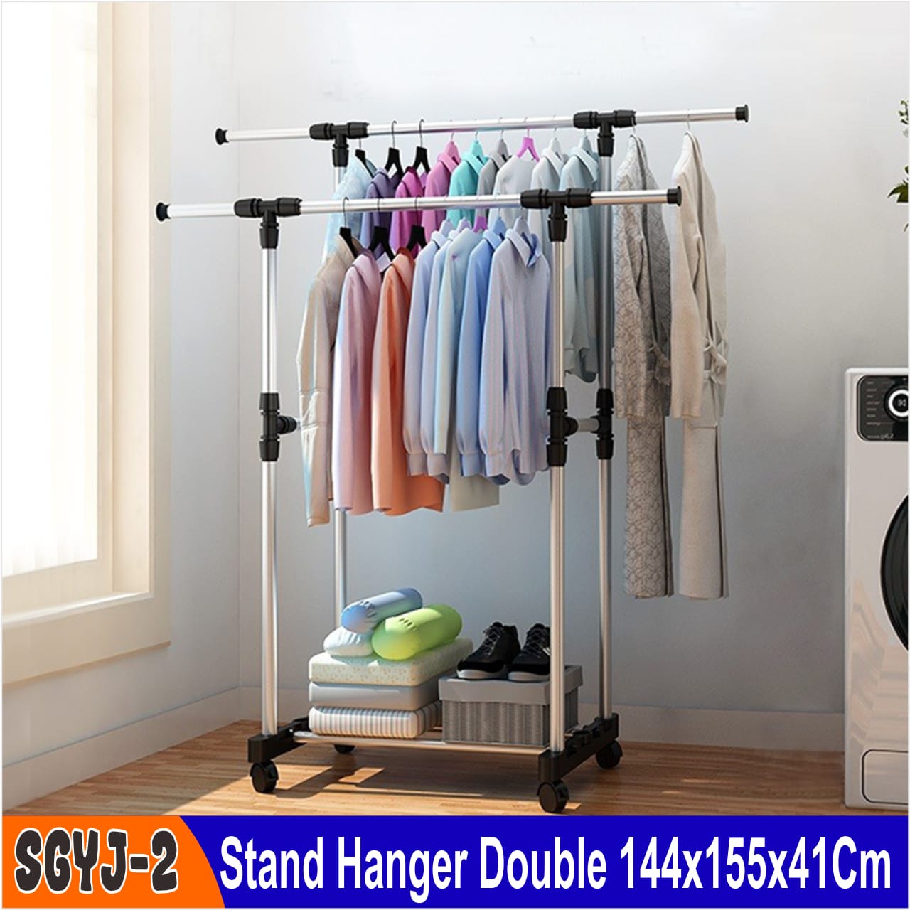 Rak Gawang Stand Hanger Gawangan Jemuran DOUBLE MURAH Lazada Indonesia