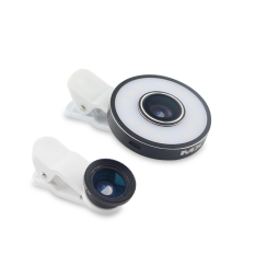 6 IN 1 Ikan Flash Eye Wide Angle Universal Clip Camera Ponsel Lensa Fish Eye untuk Android/iPhone (hitam/Putih)