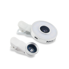 6 In 1 Ikan Flash Eye Wide Angle Universal Klip Kamera Telepon Seluler Lensa Mata Ikan untuk Android/Iphone (Perak/ putih)