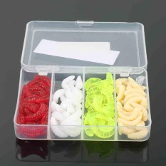 100Pcs Soft Worm Maggot Grub Fishing Lures Artificial .