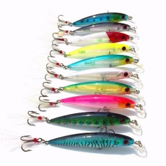 10 Pcs Ikan Kecil Pancing Umpan Set 9 Cm 8G Umpan Keras Buatan dengan Bulu Ganda Fishhook Swimbait-Internasional