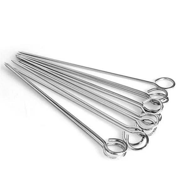 Harga 12 pcs barbeku barbeku tusuk sate jarum garpu besi outdoor traveling | HARGALOKA.COM