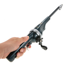 133 Cm Lipat Mini Teleskopik Joran Combo Serat Gelas Tangkai Pancing Gulungan Umpan Pancing Ikan Mengatasi Set Batang Berputar + Line