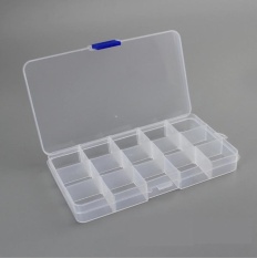 15 Slot Adjustable Plastic Fishing Lure Tackle Box Organizer Storage Case Eager-Intl