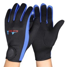 2 Pcs/set Menyelam Neoprene Snorkeling Kayaking Surfing Olahraga Hook dan Loop Sarung Tangan-Hitam Biru M-Intl