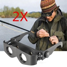 2 X Portabel Gaya Kacamata Gaya Teleskop Kaca Pembesar Teropong untuk Memancing Daki Gunung-Internasional
