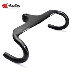 2017 Nueva Fibra De Carbono Total Manillar De Bicicleta De Carretera Coche Deportivo De Una Sola Pieza Mangga Manija De La Bicicleta De Carbono Genuino Asli Puraraza 420X90mm-Intl