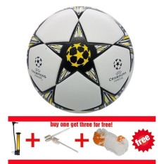 2018 Champions League Ukuran Resmi 5 Sepak Bola Ball Bahan PU Pertandingan Profesional Pelatihan Soccer Ball Gratis Jarum Gas Gratis dan Bersih Tas Tick-Internasional