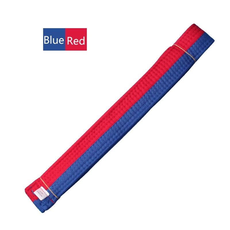 2.2 M Judo Taekwondo Karate Tai Chi Pita Warna-warni Belt Fashion Aksesori Solid Rank Karate Seni Bela Diri dan TaeKwonDo Sabuk (2.2 M/Biru & Merah) -Intl