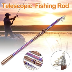 2 Pcs 2.4 M Superhard Serat Karbon Teleskopik Joran Laut Travel Berputar Tiang-Internasional