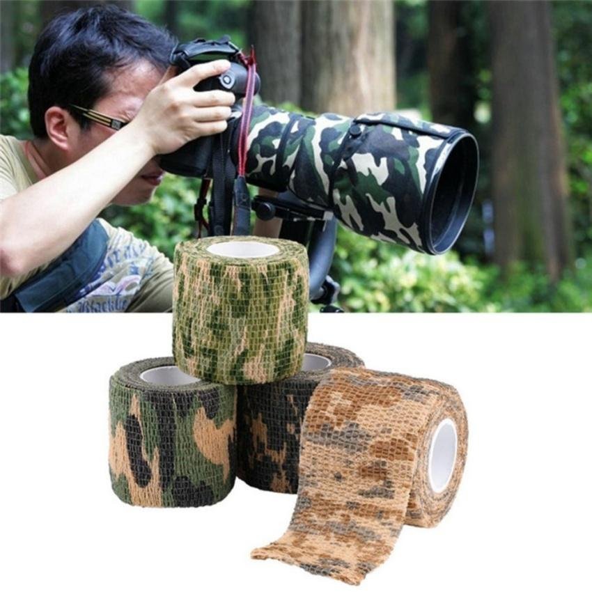 2 Xpcs 5 Cm X 4.5 M Camo Waterproof Wrap Berburu Berkemah Hikingcamouflage Stealth Tape-Intl