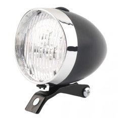3 LED lampu depan sepeda lampu antik lampu senter (hitam) - International