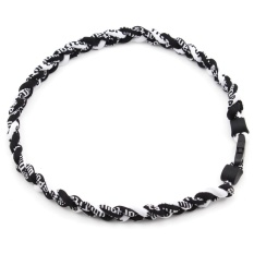 3 Rope 50 Cm Titanium Dental Kalung Sport Baseball Softball Knitting Twist, Hitam/Hitam/Putih-Internasional