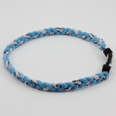 3 Rope 50 Cm Titanium Kalung Ion Olahraga Baseball Bola Softball Dikepang Twist (Sky Blue/Langit Biru/ Putih) -Intl