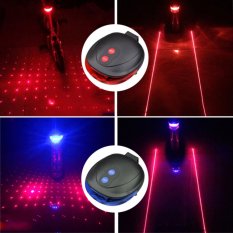 5LED + 2 Laser Jalan Gunung Sepeda Sepeda Lampu Laser Tail Light Cycling Safety Peringatan Lampu Belakang 7 Model Perhatian -Intl
