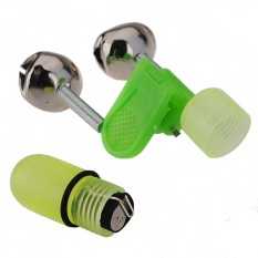 5x Danau Laut Pancing Tongkat Tip Bite Lonceng Indikator Lampu LED Klip Malam Alarm Alat Kuning-Hijau-Internasional