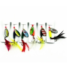 6 Pcs Pancing Umpan Set Sendok Logam Umpan Spinnerbait dengan Warna-warni Feather Treble Kait Pancing Umpan Colour: warna-warni Item Per Paket: 6 Pcs untuk Satu Set-Internasional