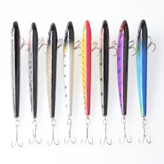 8 Buah Pensil Umpan Memancing Air Keras Atas Plastik Engkol Bass Umpan 9,8g 8,5 Cm 8 Warnd Kait Peralatan Memancing Umpan Pancing
