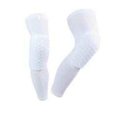 Ankle Engkel Weighted Bands Pasir Profesional Kompresi Yg Tahan Terhadap Pukulan Antislip Lengan Panjang Lutut Shin Olahraga Bola Basket Kneepads Sarang Lebah Lutut Kaki Penahan Bantalan Pelindung Lengan Baju Dukungan Penjaga Pelindung Gigi-Putih L
