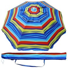 Samsung 6.5 Ft Luar Ruangan Teras Pantai Umbrella Matahari Shelter dengan Miring dan Pembawa Tas UPF 50 + Warna-warni Merah Biru -Internasional