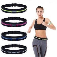 Anreson Menjalankan Belt Fanny Pack Tas Pinggang Waterproof Sweatproof dengan 2 Kantong Yang Dapat Diupgrade untuk Ponsel IPhone Samsung Huawei dengan 1 Lengan Reflektif Band Disajikan untuk Latihan Olahraga-Intl