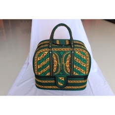 Asoe Aceh Souvenir Tas Golf Besar Bordiran Pintoe Aceh Hijau Kuning Tas Golf