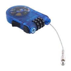 AUkEy Kabel Sepeda Kombinasi Dapat Ditarik Helm Bagasi Kunci Kode Gembok Keselamatan