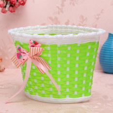 Autoleader Bunga Keranjang Depan untuk Sepeda untuk Sepeda Shopping Stabilizers Children Kids Girls Green
