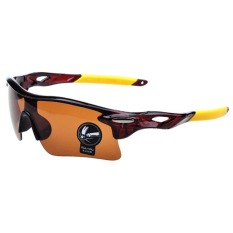 Azone Kualitas Tinggi Pria Outdoor Bersepeda Tahan Angin UV403 Sport Kacamata Hitam Kacamata (Coklat)