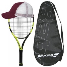 Babolat 2017-2018 Murni Aero Junior 26 Tenis Racquet-Strung dengan Remaja Topi dan Sarung-Internasional