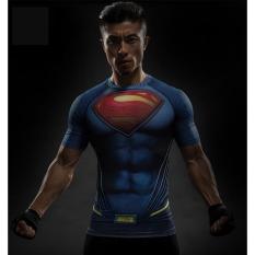 Baju Kaos Superman Gym Fitness Pria Import Under Armour Baselayer Lari - B6cc59