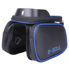Bicycle Frame Bag Pannier Tube Pouch Touchscreen Bike Phone Holder (Blue) - intl