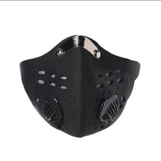 Sepeda Motor Naik Sepeda Sports-luar Room Snowboard Karbon Aktif Penyaring Topeng Pelindung Termal Angin-bukti Anti By Pollution Tahan Debu Yg Menimbulkan Meredam PM2.5 Hitam