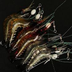 Bigskyie 2 Pcs Saltwater Pancing Bercahaya Lembut Umpan Udang Buatan Kait Umpan Tahan-Internasional