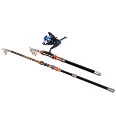 Carbon Fiber Portable Ultralight Ultrashort Teleskopik Joran Laut Berputar Tiang Warna: Hitam Panjang: 1.8-Internasional